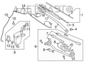 Поводок дворника левый Nissan Versa 12-19