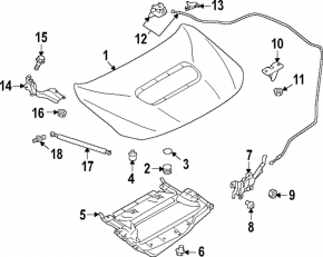 Петля капота правая Subaru WRX 22-26