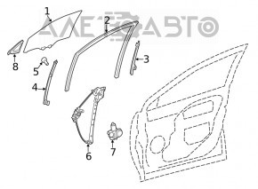 Стекло двери передней правой Toyota Rav4 19-24