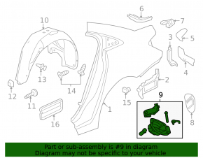 Корпус лючка бензобака Chevrolet Cruze 11-16