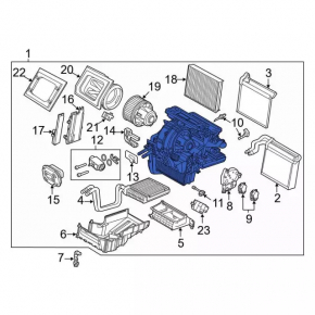 Печка в сборе Ford C-max MK2 13-18 двухзонный