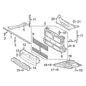 Televizorul panoului radiatorului complet cu jaluzele pentru Ford Escape MK4 20-