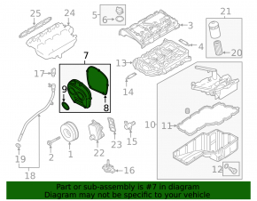 Передняя крышка двигателя нижняя VW Golf 15-18 1.8T