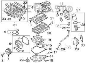 Передняя крышка двигателя Audi Q5 80A 18-20 2.0T