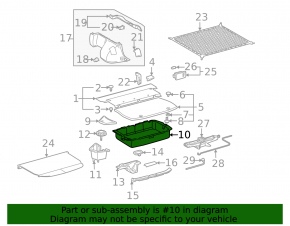 Поддон багажника Toyota Prius 20 04-09
