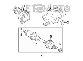 Кронштейн переднего редуктора BMW X5 F15 14-18 N55, plug-in AWD
