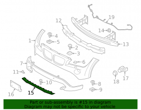 Накладка губы переднего бампера BMW X1 E84 13-15