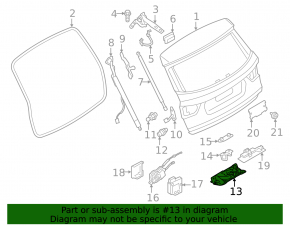 Замок двери багажника BMW X3 F25 11-17 без электропривода