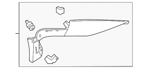 Ornamente lunetă Honda Accord 18-22, gri închis, stânga