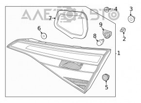 Фонарь внутренний крышка багажника левый Honda Civic XI FE/FL 22-23 4d
