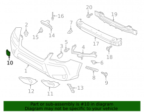 Заглушка буксировочного крюка переднего бампера Subaru Forester 14-18 SJ 2.0