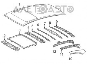 Крыша металл Toyota Camry v70 18-24 без люка, под антенну, отпилена, примята