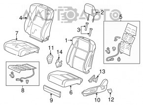 Водительское сидение Acura ILX 13-15 без airbag, электро, кожа черн