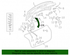 Накладка петли крышки багажника левая Audi A4 B9 17-25 черная