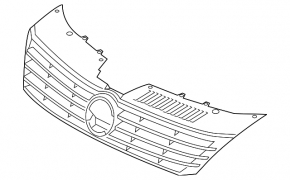 Решетка радиатора grill VW CC 13-17 рест без эмблемы