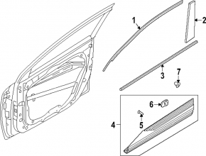 Ornamente ușă inferioare față dreapta Hyundai Ioniq 5 25-26 negru