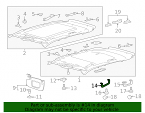 Ручка потолка передняя Ford Edge 15-24 серая