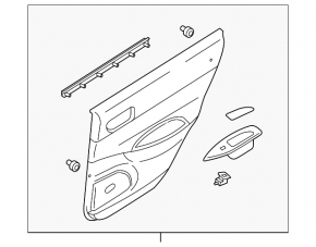 Обшивка двери карточка задняя левая Mazda6 03-05 черн