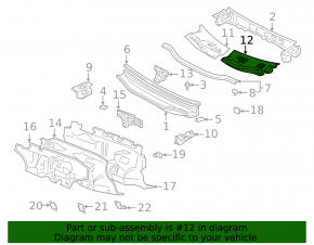 Решетка дворников правая пластик Lexus RX300 98-03