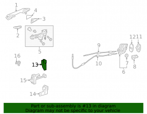 Петля двери верхняя задняя левая Lexus RX350 RX450h 16-22