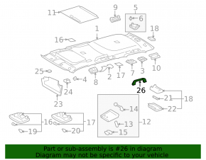 Ручка потолка 2 ряд правая Toyota Sequoia 08-16 серая