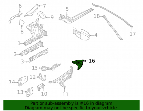 Кронштейн крыла левый на стойке BMW X1 F48 16-22