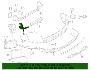 Крепление заднего бампера левое внутреннее BMW X5 F15 14-18
