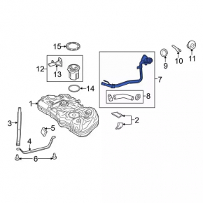Заливная горловина топливного бака Ford Fiesta 11-19 1.6
