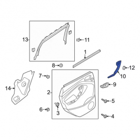 Decorație pentru controlul ridicării geamului spate dreapta Ford Escape MK3 13 - bej, structură, zgârieturi