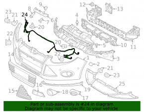 Bara fata Ford Focus mk3 11-14 pre-restilizare, sub faruri de ceata