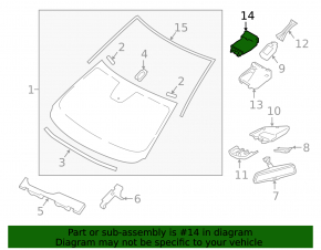 Передняя камера Mazda CX-9 16-17 на лобовом, Laser sensor