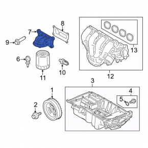 Корпус масляного фильтра Ford Escape MK4 20-26 hybrid, plug-In
