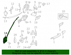 Actuator ușă spate stânga pentru Land Rover Range Rover 13-21