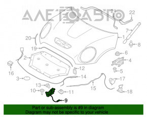 Замок капота правый Mini Cooper F56 3d 14-