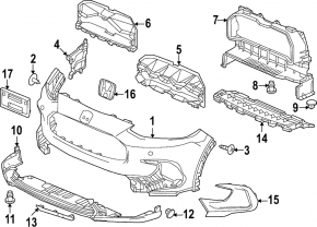 Молдинг губы переднего бампера Honda HR-V 23-26