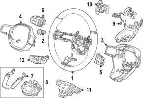 Накладка руля Honda CRV 23-26 нижняя, хром