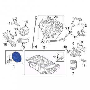 Шкив коленвала Ford Edge 15-24 2.0T