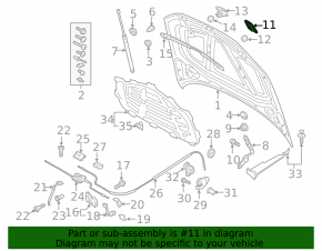 Петля замка капота левая Audi A3 8V 15-20