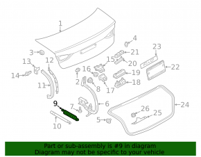 Пружина крышки багажника левая Audi A3 8V 15-20 4d, 5d