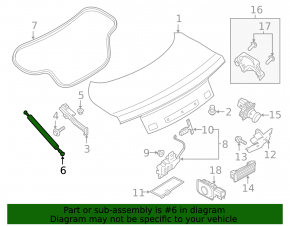 Амортизатор крышки багажника правый Ford Mustang mk6 15-23 тип-2