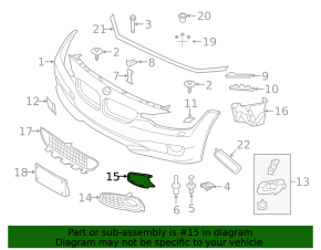 Заглушка решетки переднего бампера правая BMW 4 F32/33/36 14-20 M Pack