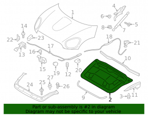 Изоляция капота Mini Cooper Countryman R60 10-16