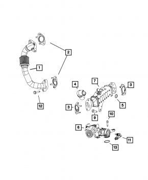 Трубка ЕГР Jeep Cherokee KL 19-22 2.0T металл
