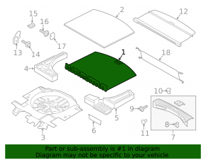 Пол багажника Lincoln MKC 15-16 черный, слом креп, царапины