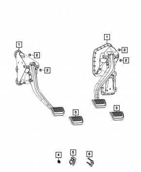 Педаль тормоза Jeep Grand Cherokee WL 21-26