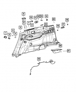 Бокс багажника правый Jeep Grand Cherokee WL 21-26 long