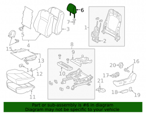 Подголовник передний левый Toyota Camry v50 12-14 usa, кожа бежевая, под чистку