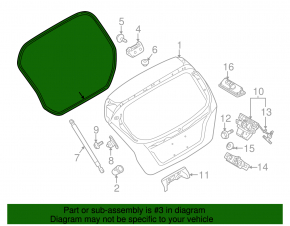 Уплотнитель двери багажника Ford Fiesta 14-19 5d