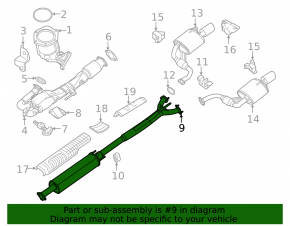 Выпускная трасса средняя часть Nissan Maxima A36 16-23 3.5 примята