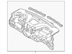 Торпедо передняя панель без AIRBAG Hyundai Santa FE Sport 13-18 черн